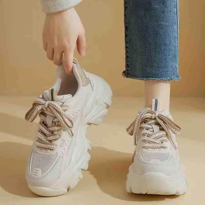 Damen Modische Chunky Sneakers mit atmungsaktiver Mesh-Konstruktion und komfortabler Dämpfung Nord Taschen