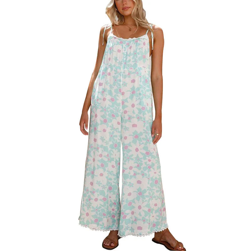 Damen Maxikleid mit floralem Muster und verstellbaren Trägern Nord Taschen