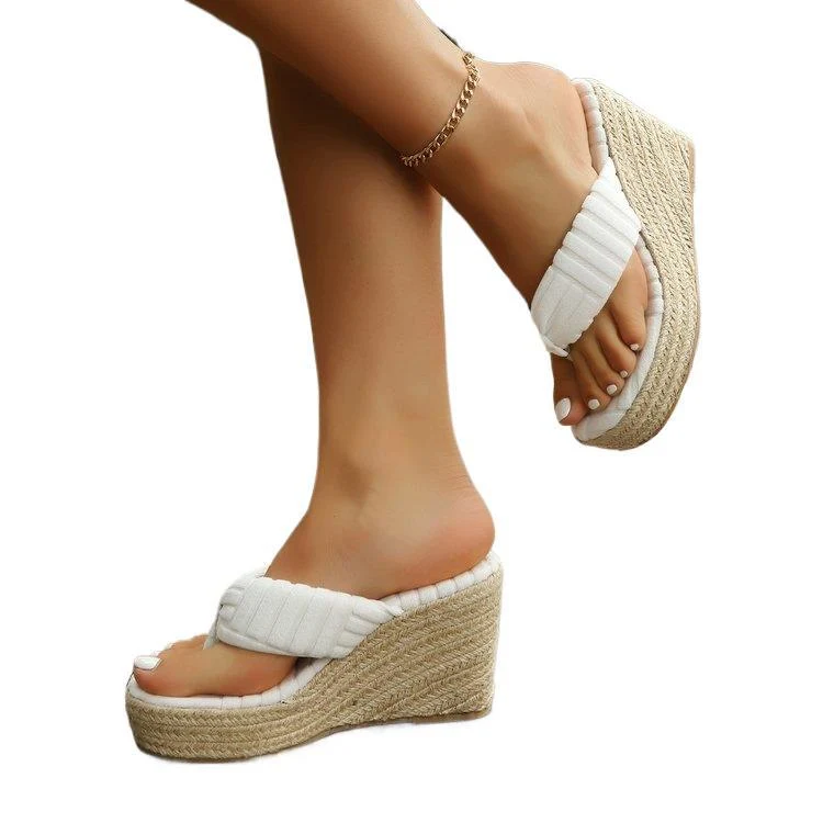 Damen Glamouröse Wedge-Pantoletten mit weich gepolsterter Sohle