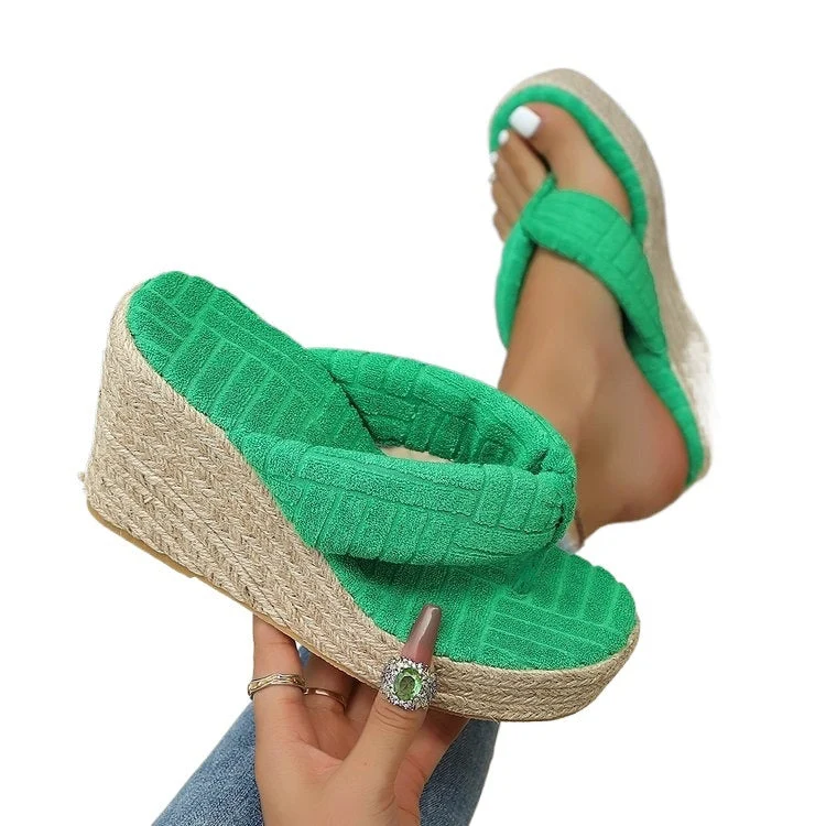Damen Glamouröse Wedge-Pantoletten mit weich gepolsterter Sohle