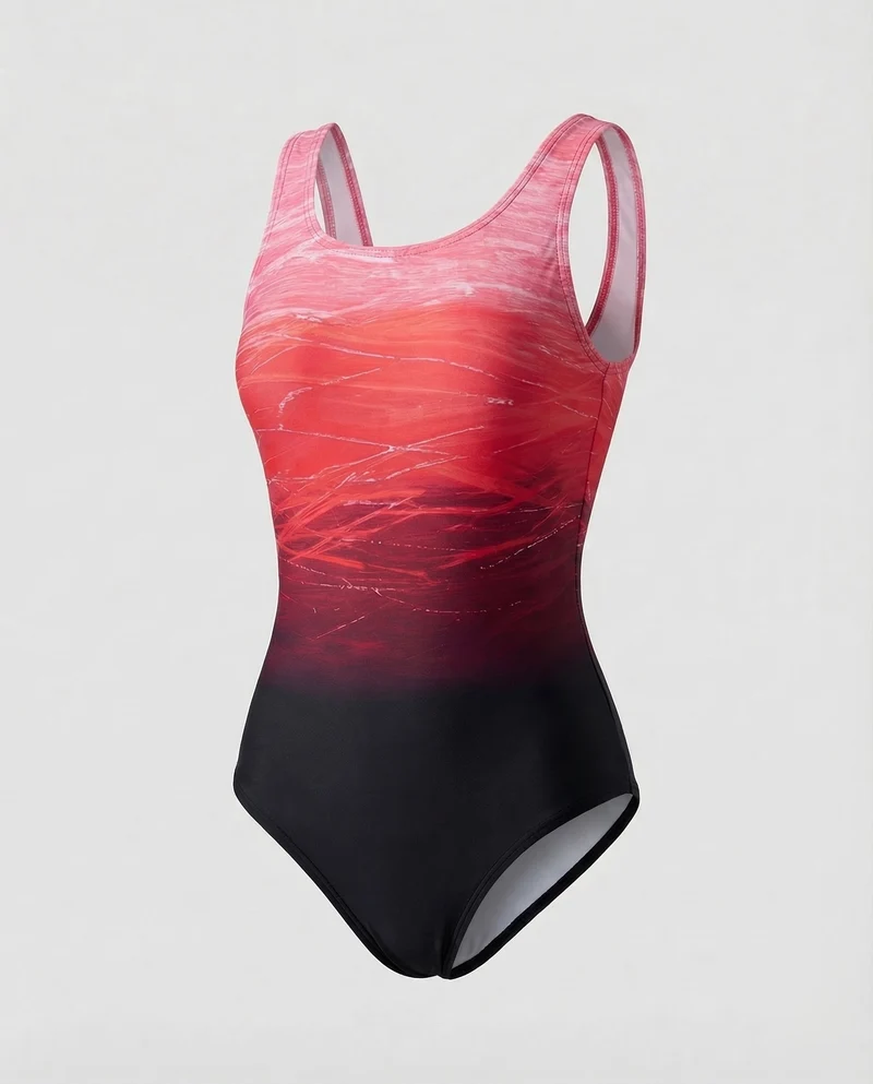 Damen Sportlicher Badeanzug mit Kreuzrücken & Schnelltrocknendem Material