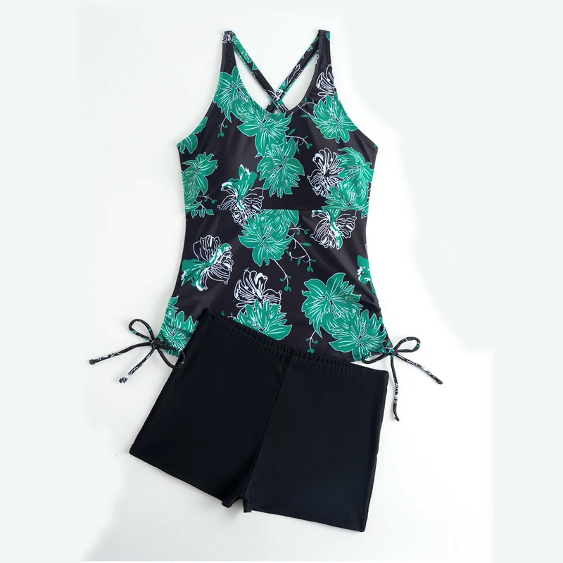 Damen Tankini-Set mit floralem Oberteil und bequemen Shorts