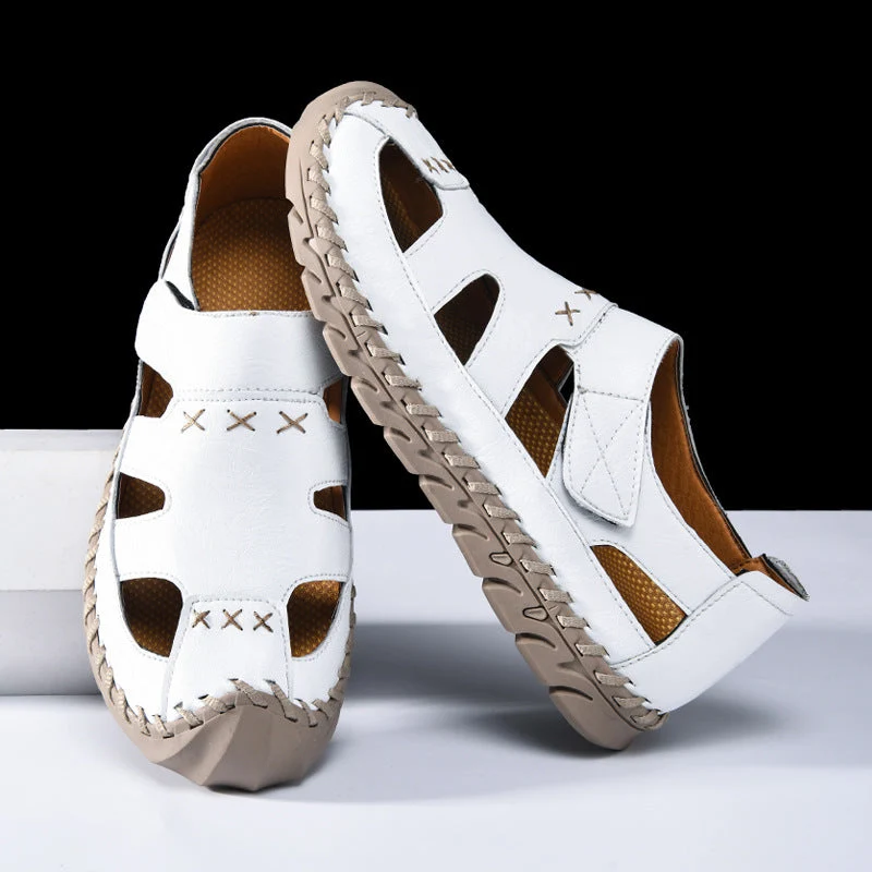 Herren Atmungsaktive Leder-Sandalen mit rutschfester Sohle