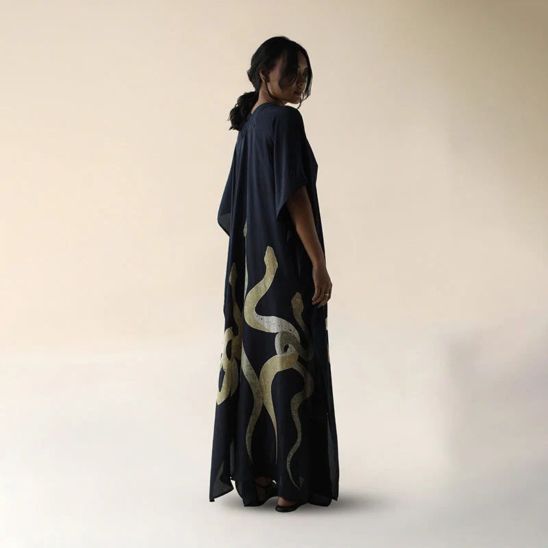 Damen Maxi-Kleid mit einzigartigem Schlangen-Design