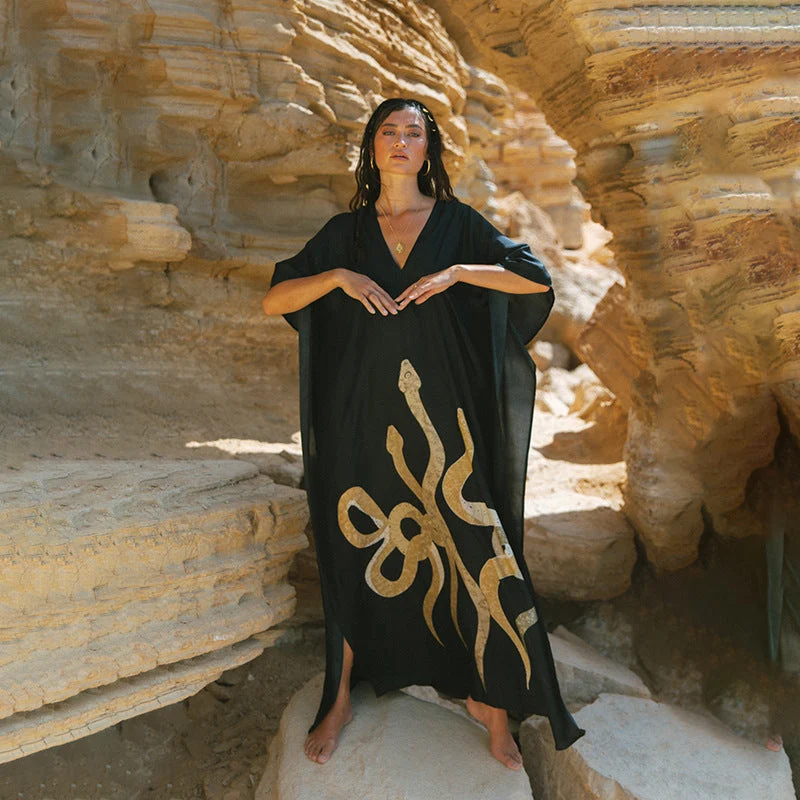 Damen Maxi-Kleid mit einzigartigem Schlangen-Design