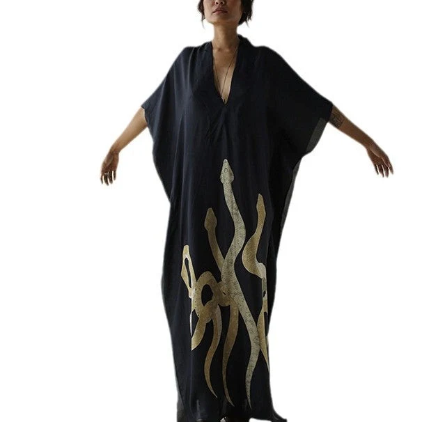 Damen Maxi-Kleid mit einzigartigem Schlangen-Design