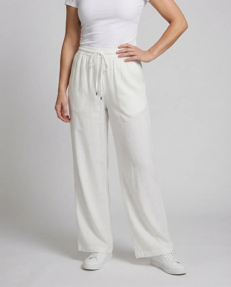 Damen Leinenhose Elastikbund
