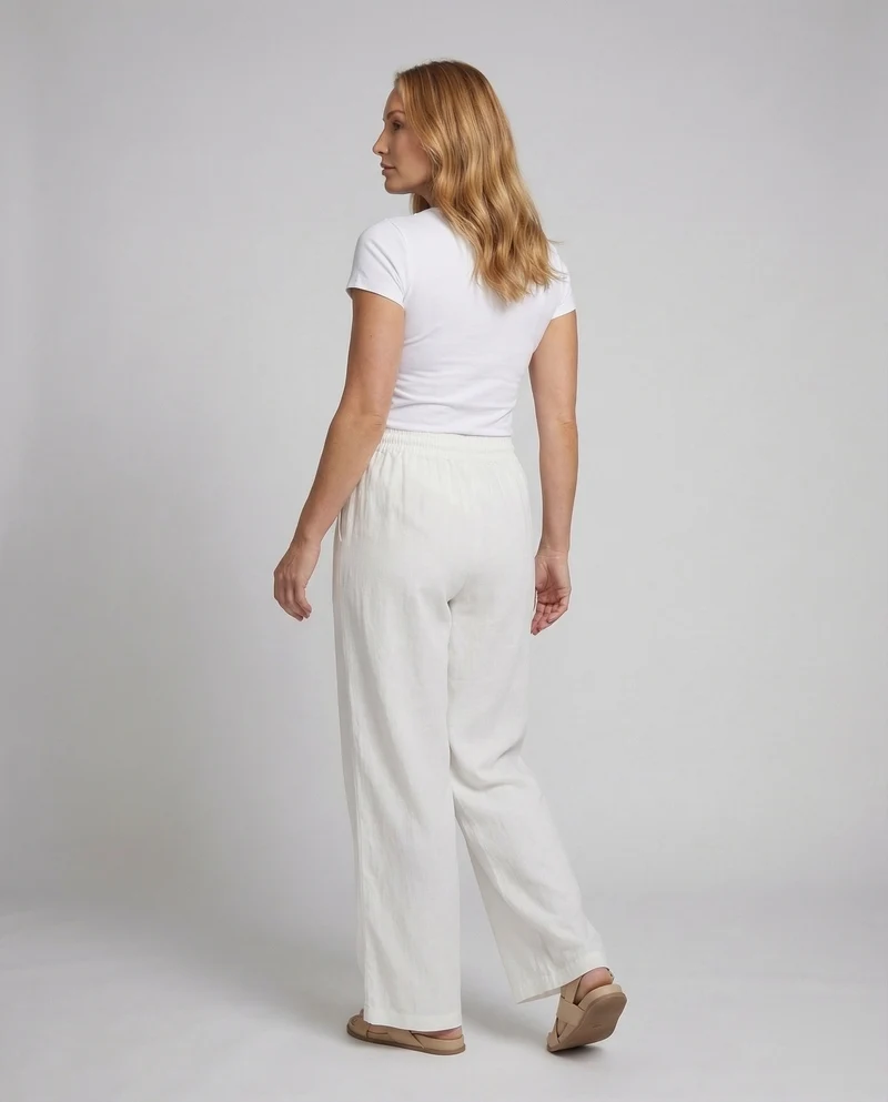 Damen Leinenhose Elastikbund