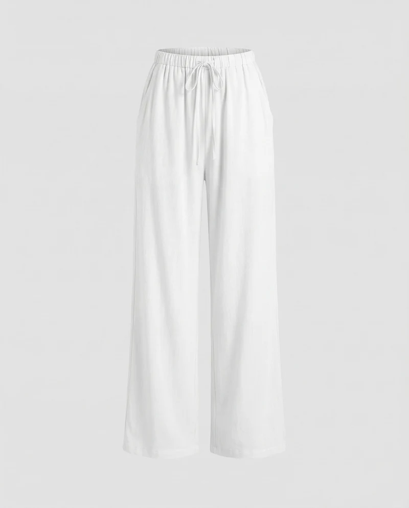 Damen Leinenhose Elastikbund