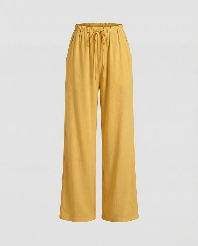 Damen Leinenhose Elastikbund