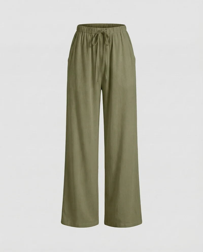 Damen Leinenhose Elastikbund