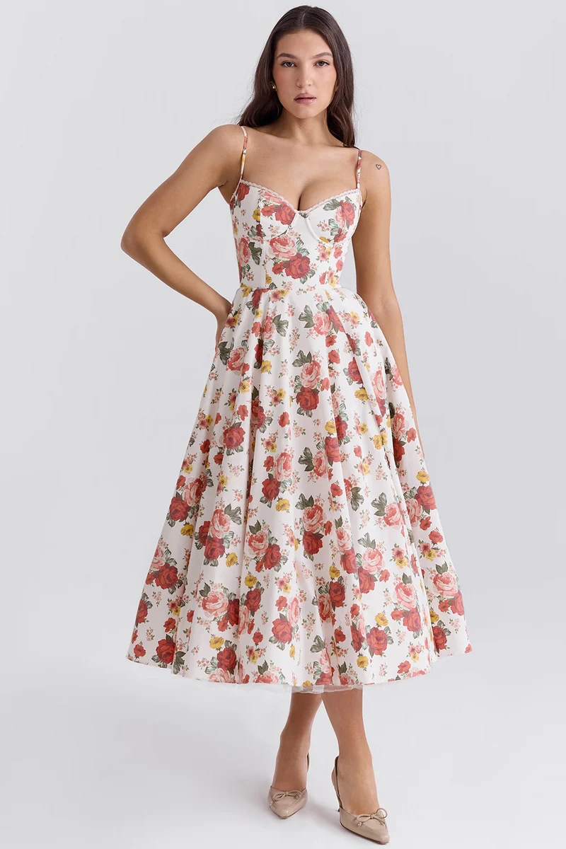 Luxuriös Ausgestellte Kleid mit Spaghettiträgern für Frauen Hochzeit, Braut und Fest Kasana