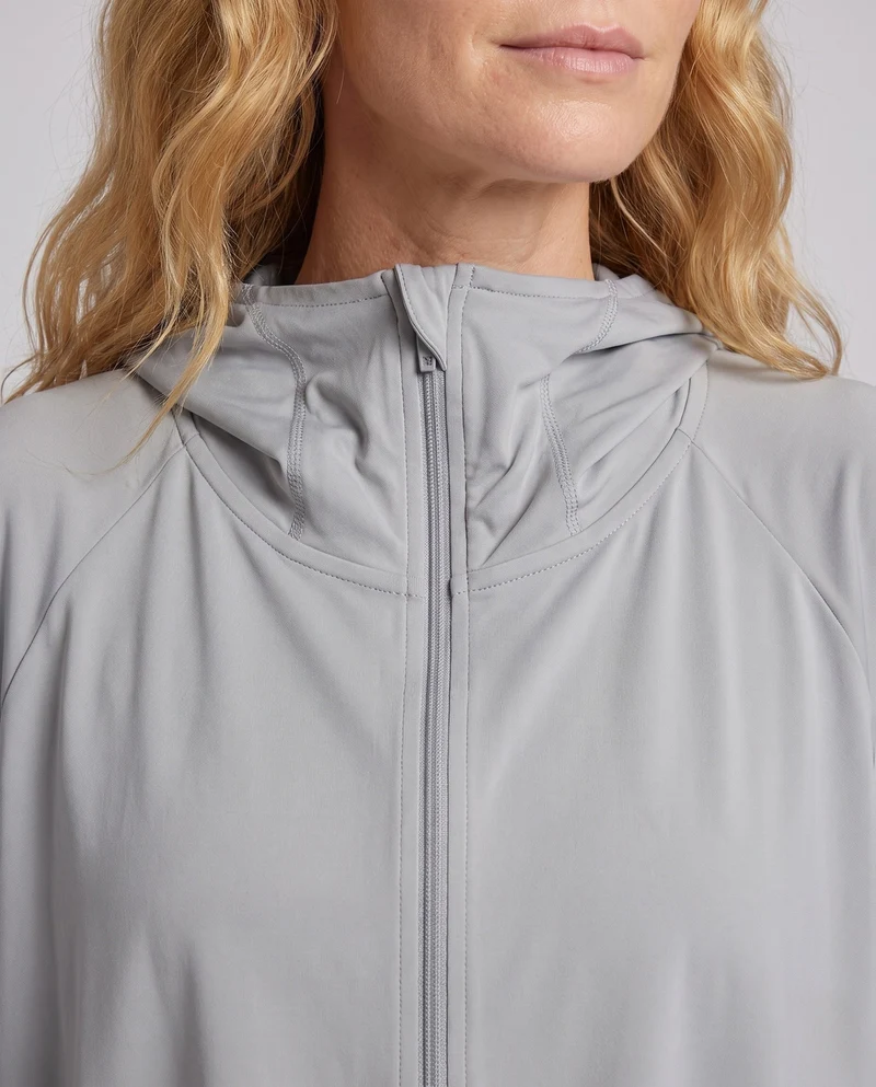 Damen Sportliche Kapuzenjacke mit UV-Schutz und weiten Ärmeln