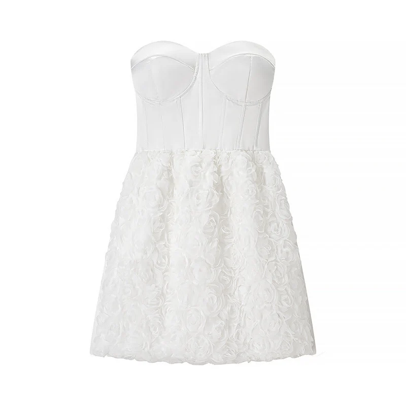 Damen Cocktailkleid mit Rüschen und tailliertem Schnitt