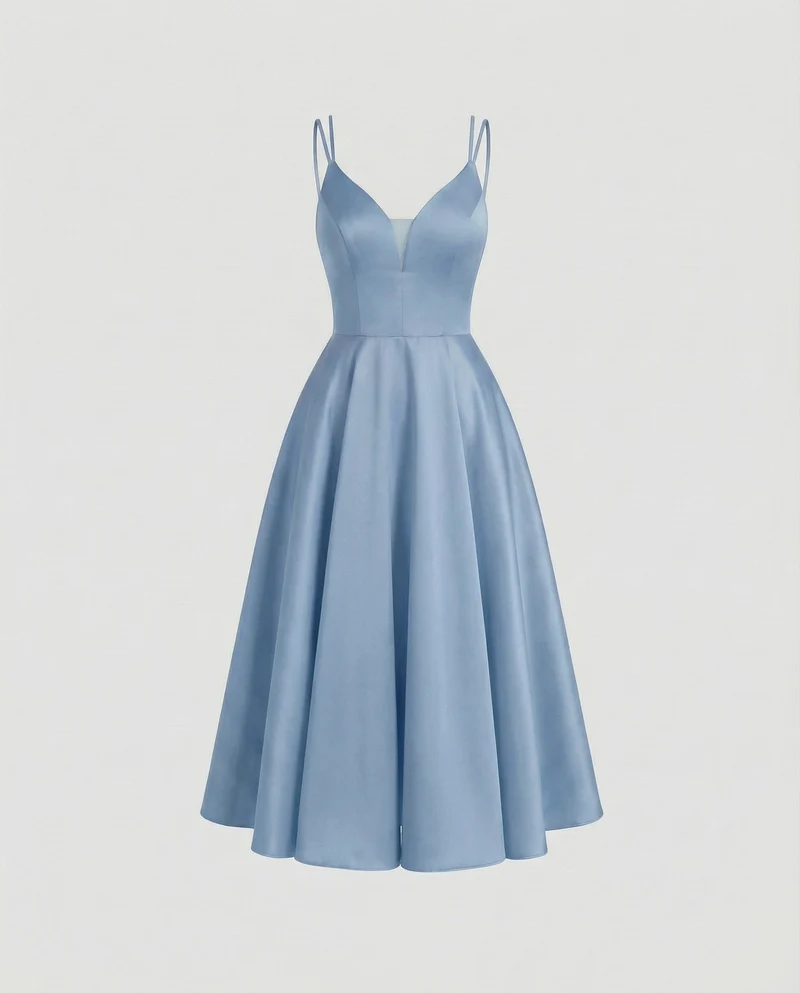 Damen Retro-Midikleid Herzausschnitt Tellerrock