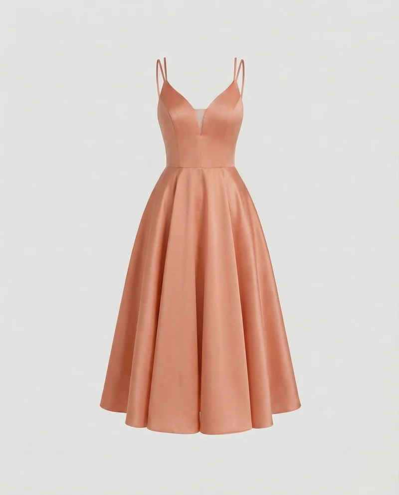 Damen Retro-Midikleid Herzausschnitt Tellerrock