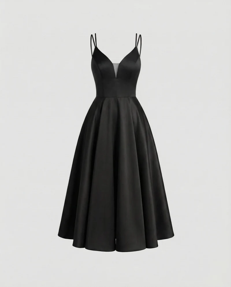 Damen Retro-Midikleid Herzausschnitt Tellerrock