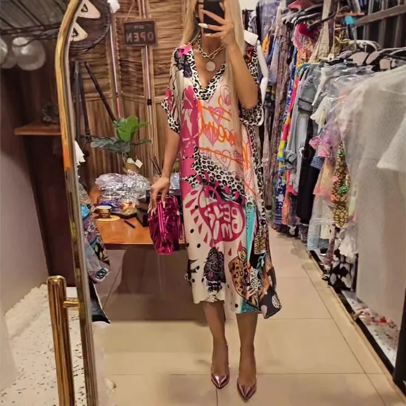 Damen Kunstvolle Kaftan-Style Tunika Nord Taschen