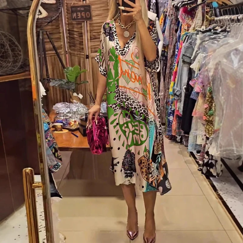 Damen Kunstvolle Kaftan-Style Tunika Nord Taschen