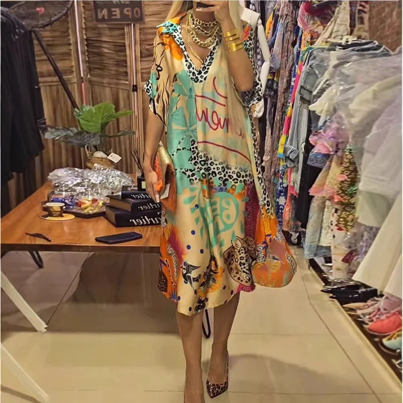 Damen Kunstvolle Kaftan-Style Tunika Nord Taschen