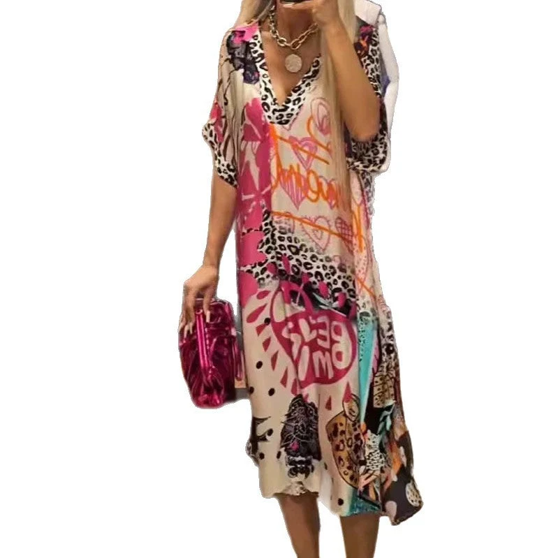Damen Kunstvolle Kaftan-Style Tunika Nord Taschen