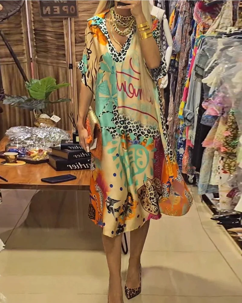 Damen Kunstvolle Kaftan-Style Tunika Nord Taschen