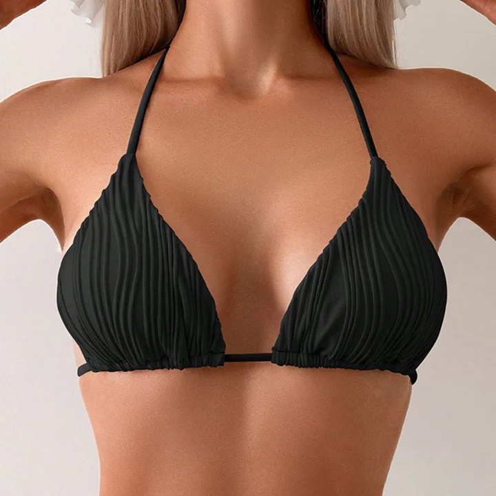 Damen Triangel-Bikini mit raffiniertem Rippendesign