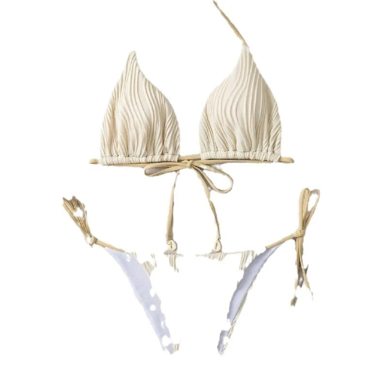 Damen Triangel-Bikini mit raffiniertem Rippendesign