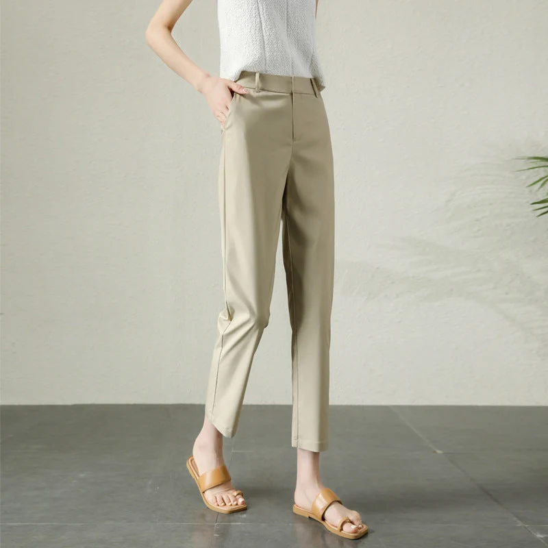 Damen elegante Chino Stoffhose