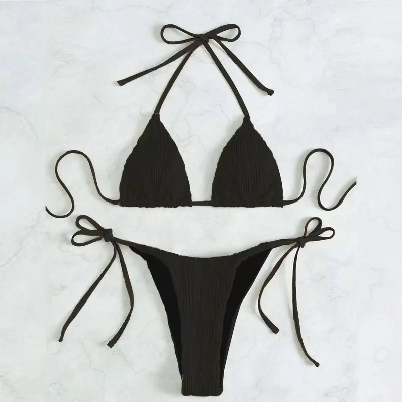 Damen Triangel-Bikini-Set mit eleganter Rüschendetail