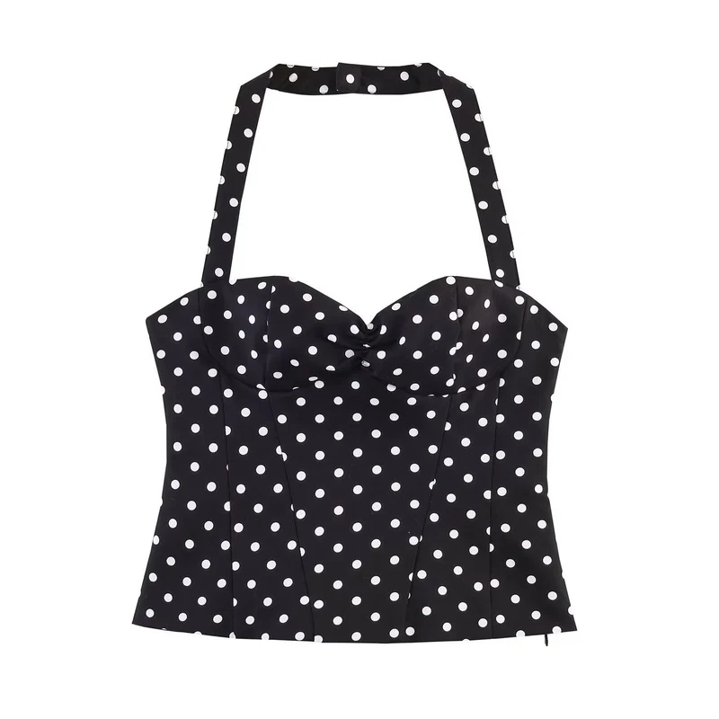 Damen Corsage-Top mit verstellbaren Trägern und verspieltem Punkten-Design Nord Taschen