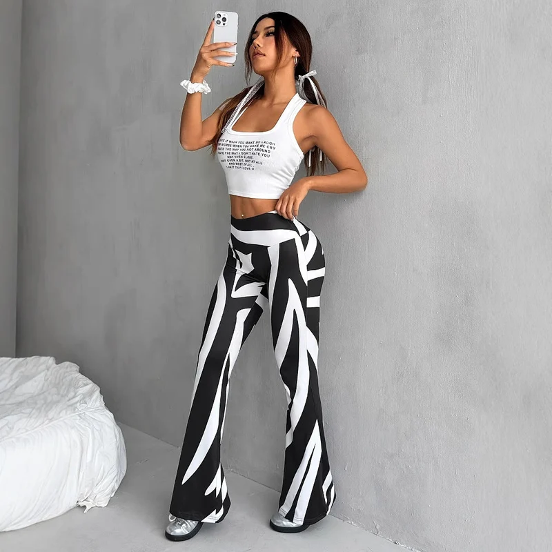 Damen Sportleggings mit modischem ZNord Taschenra-Muster und hohem Bund Nord Taschen