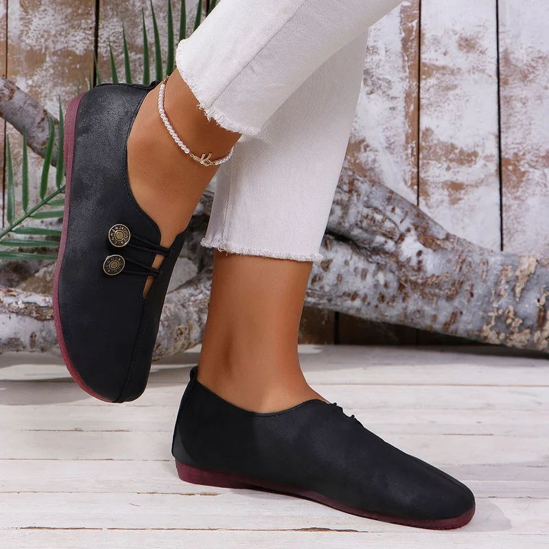 Damen Alltagsschuhe mit elegantem Knopfdetail und bequemem Innenfutter