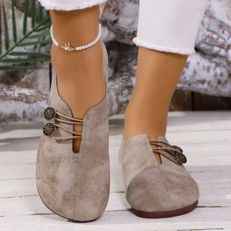 Damen Alltagsschuhe mit elegantem Knopfdetail und bequemem Innenfutter
