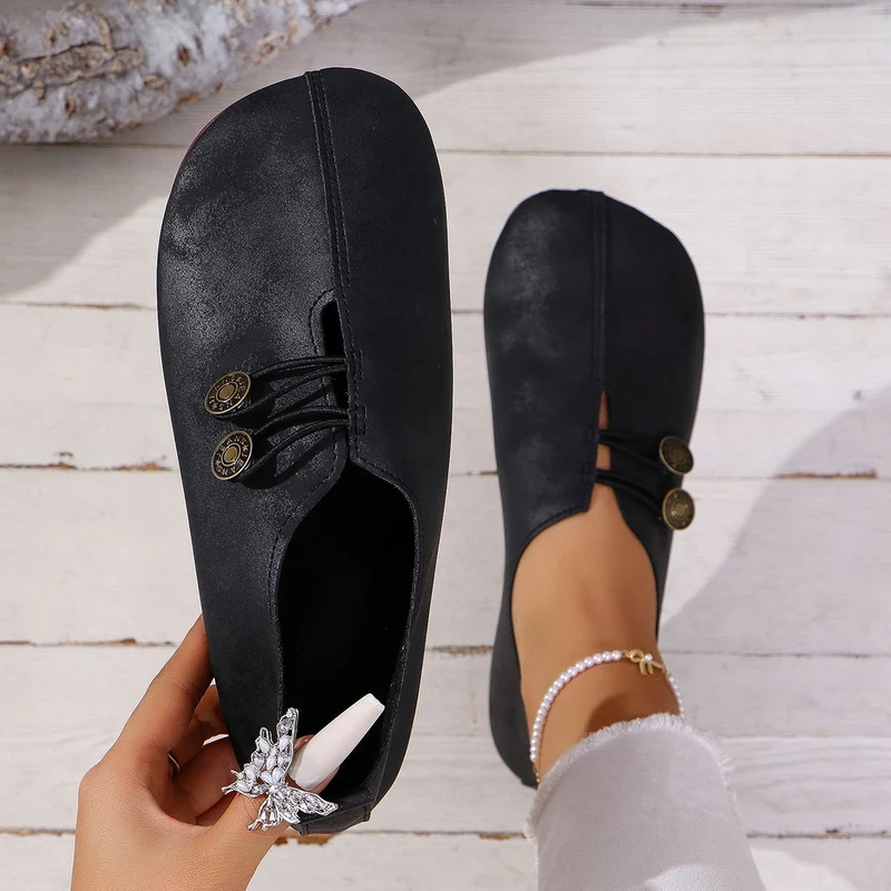 Damen Alltagsschuhe mit elegantem Knopfdetail und bequemem Innenfutter