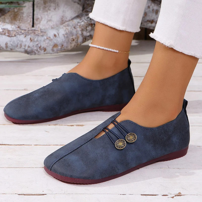 Damen Alltagsschuhe mit elegantem Knopfdetail und bequemem Innenfutter