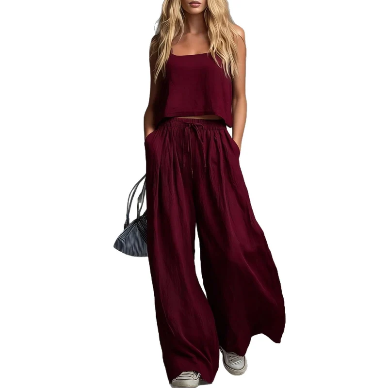 Damen Sommerliches Freizeit-Set mit weitem Oberteil und lässiger Hose