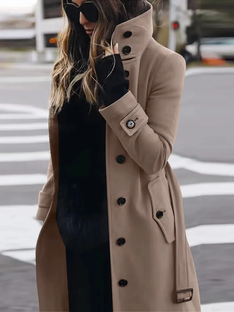 Lange wasserdichte Trenchcoat für Frauen