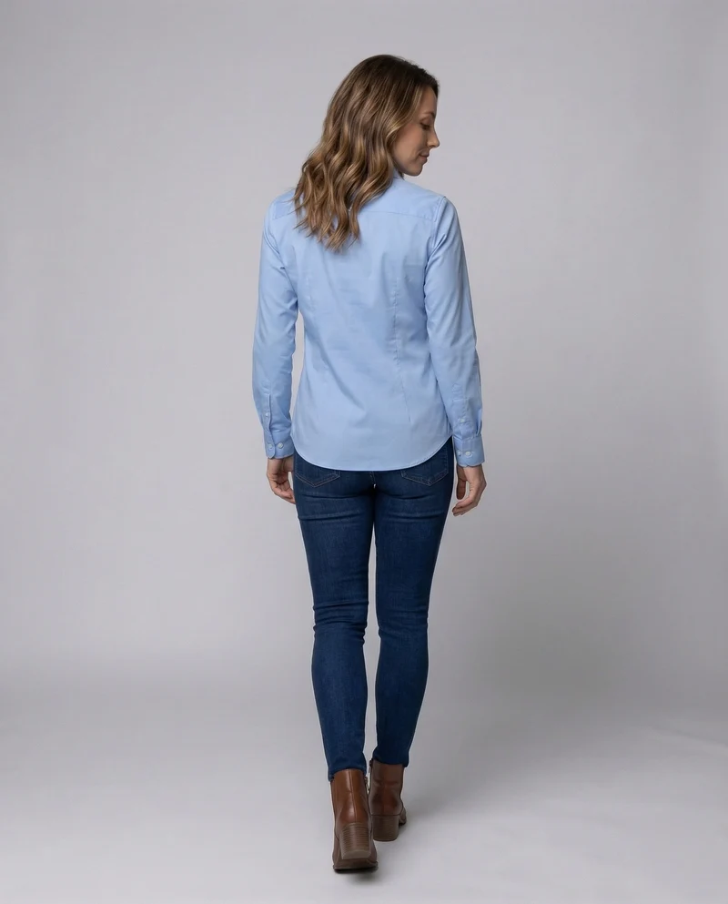 Blusentop Damen tailliert aus Baumwollmix