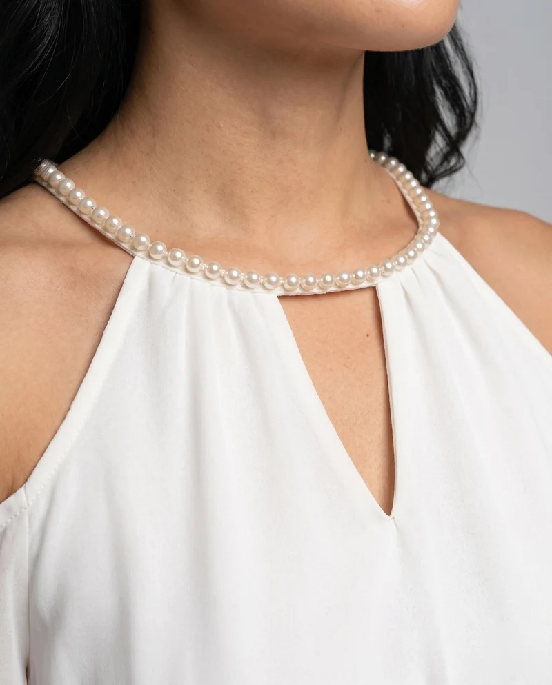 Damen Luftiges Sommerkleid mit schulterfreiem Design und Rüschendetails