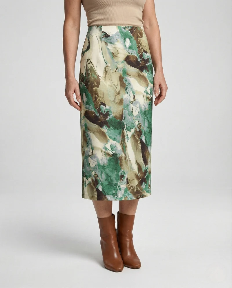 Midirock Damen Satin A-Linie
