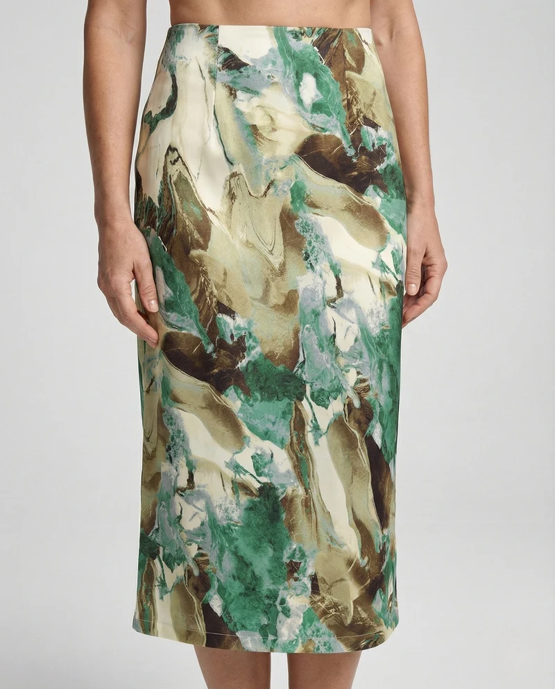 Midirock Damen Satin A-Linie