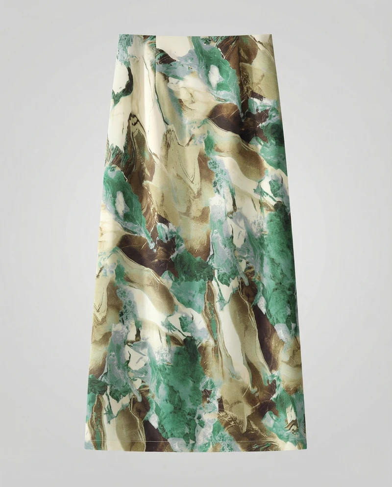 Midirock Damen Satin A-Linie