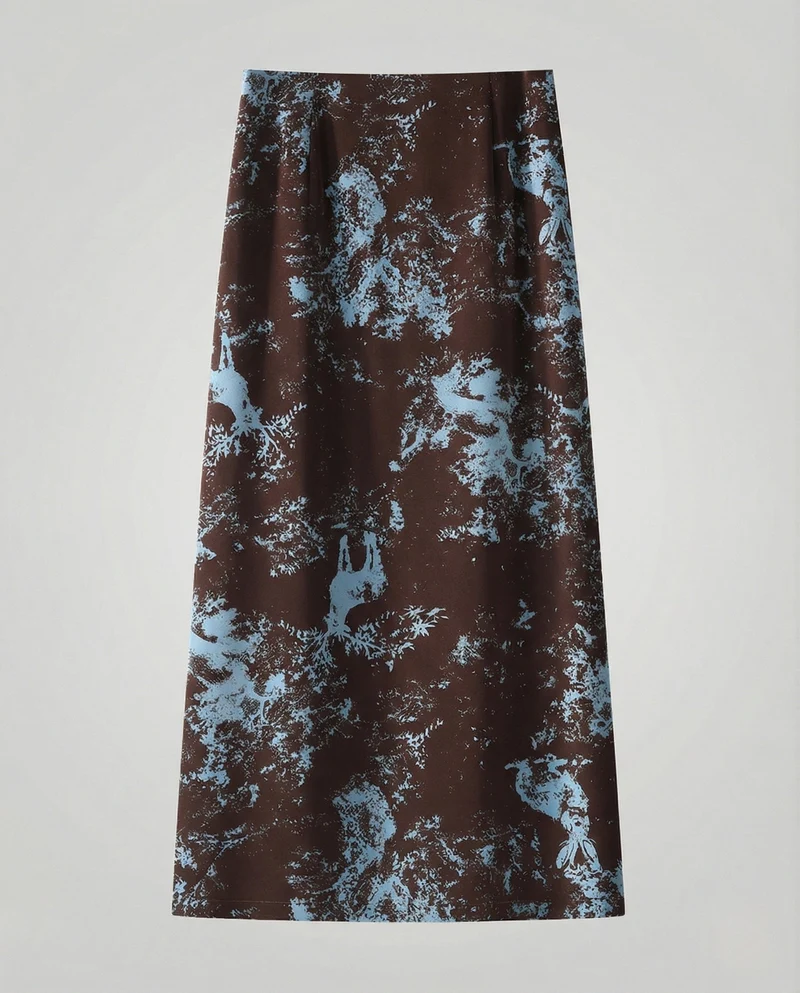 Midirock Damen Satin A-Linie