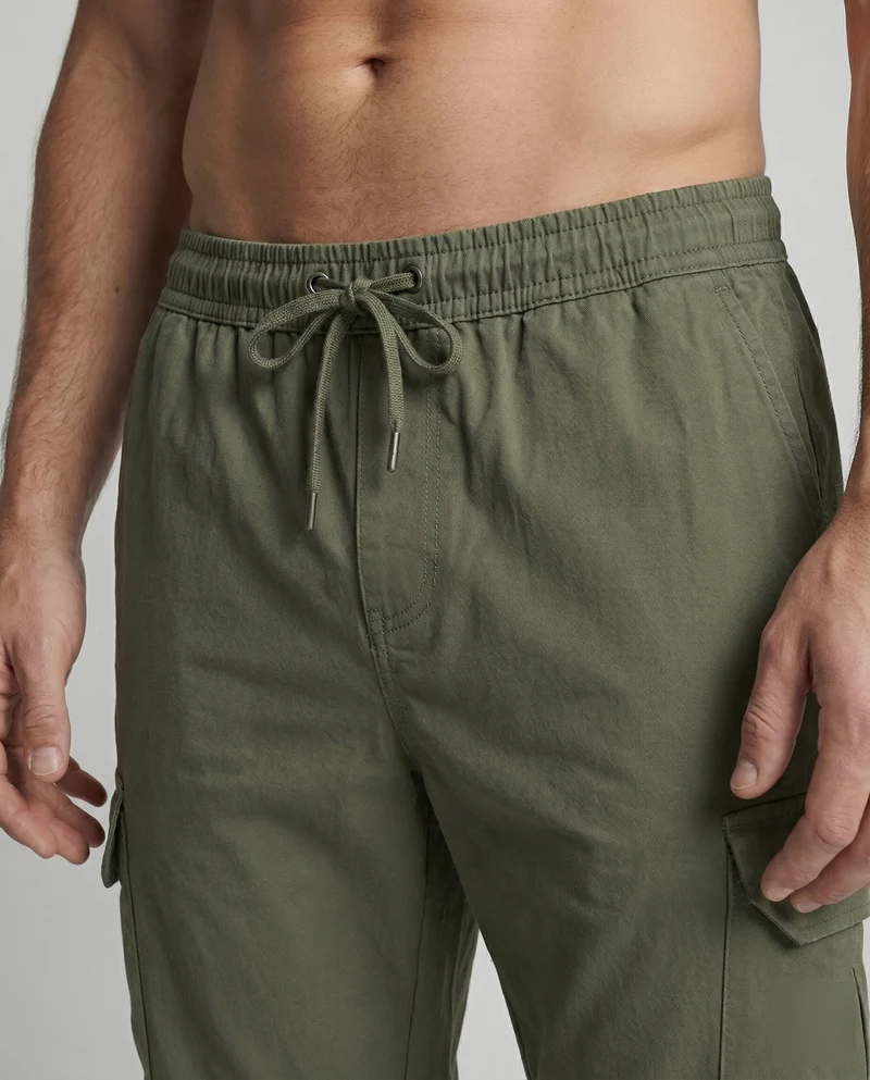 Herren nan leichte Cargo-Freizeithose mit Kordelzug, schnelltrocknendem Funktionsstoff und elastischem Komfortbund