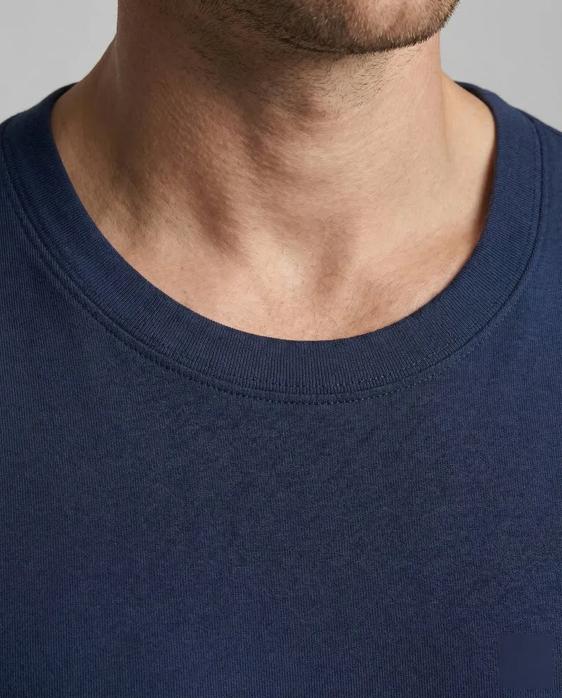 Herren Kurzarm-Baumwollshirt Rundhalsausschnitt