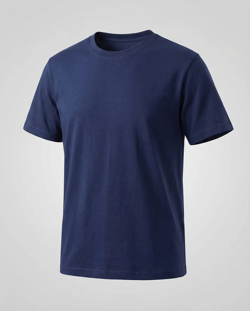 Herren Kurzarm-Baumwollshirt Rundhalsausschnitt