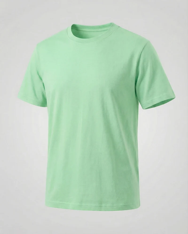 Herren Kurzarm-Baumwollshirt Rundhalsausschnitt
