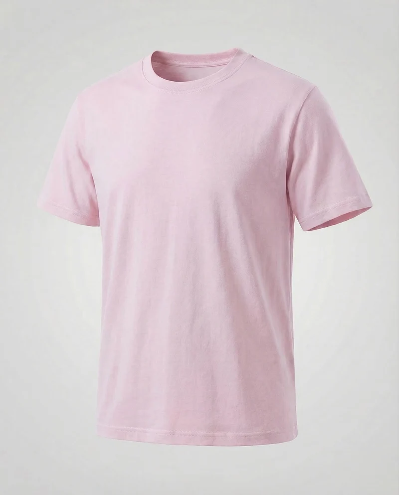 Herren Kurzarm-Baumwollshirt Rundhalsausschnitt