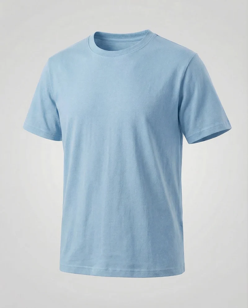 Herren Kurzarm-Baumwollshirt Rundhalsausschnitt